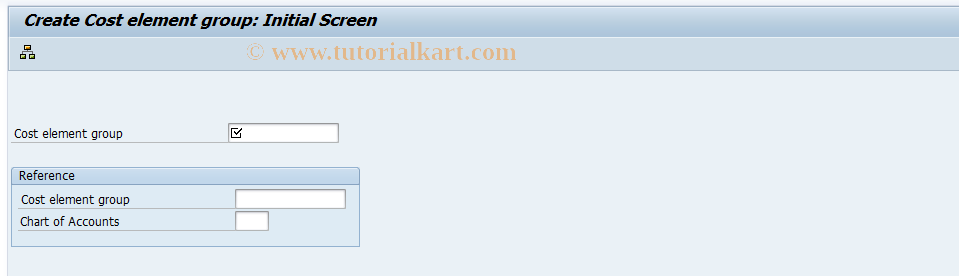 SAP TCode KAH1 - Create Cost Element Group