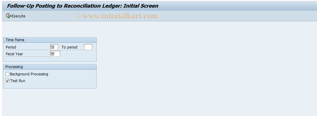 SAP TCode KAL1 - Reconcil. Ledger Follow-Up Posting