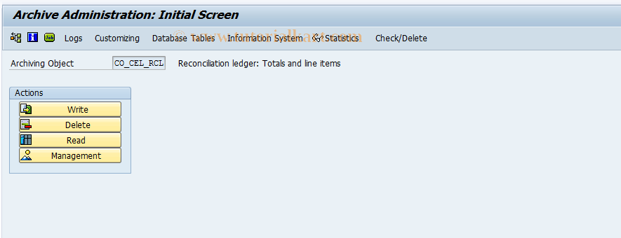 SAP TCode KAL2 - Create Archive for Reconcil. Ledger