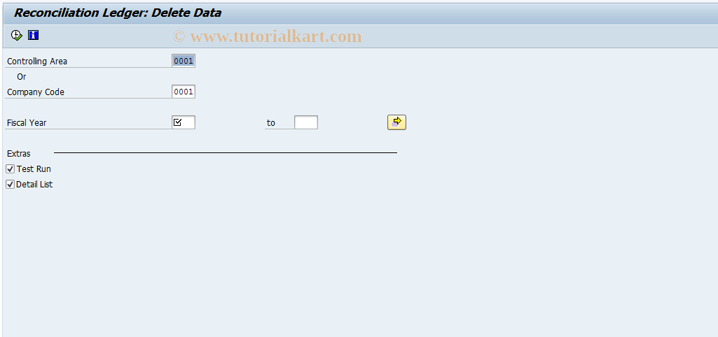 SAP TCode KALD - Reset Reconciliation Ledger