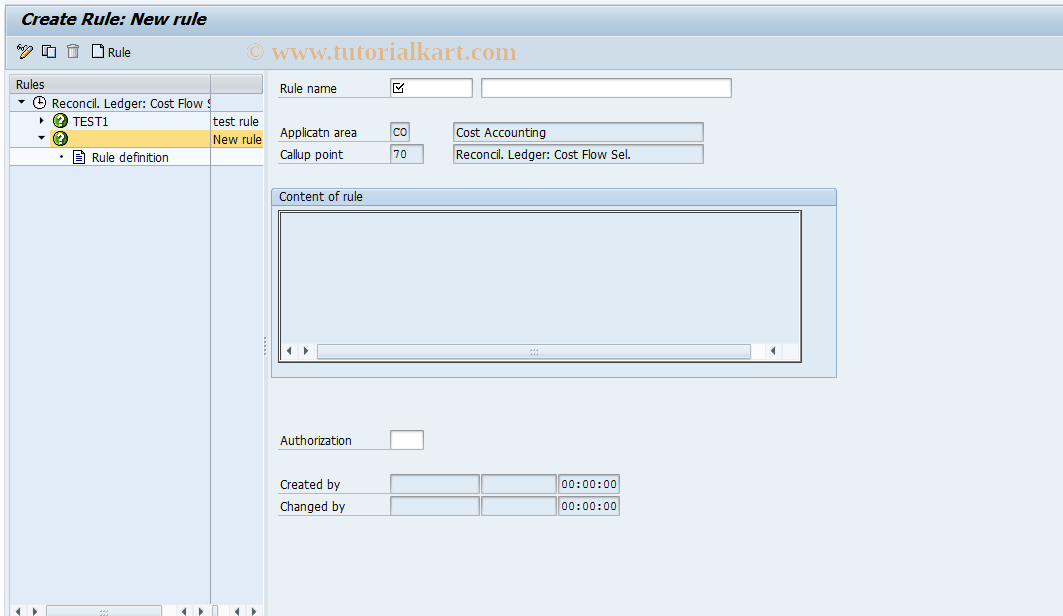 SAP TCode KALK - Create Rules for Reconcil. Posting