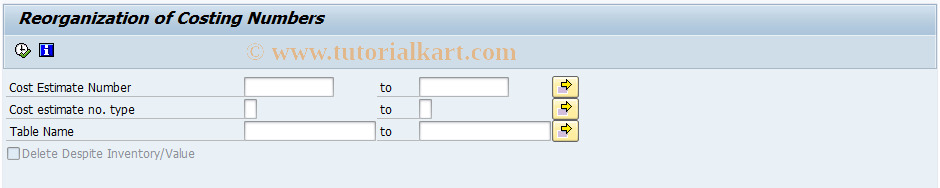 SAP TCode KALNRREORG -  Reorganization of Old Costing Number Entries