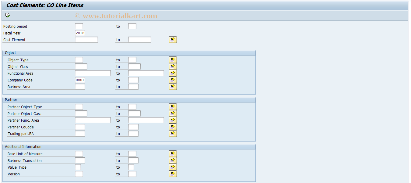 SAP TCode KALR - Reconciliaton Ledger: CO Line Items