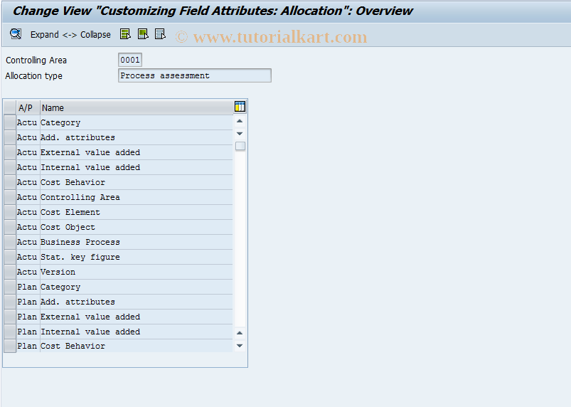 SAP TCode KCAB - Change Allocation Process Assessment