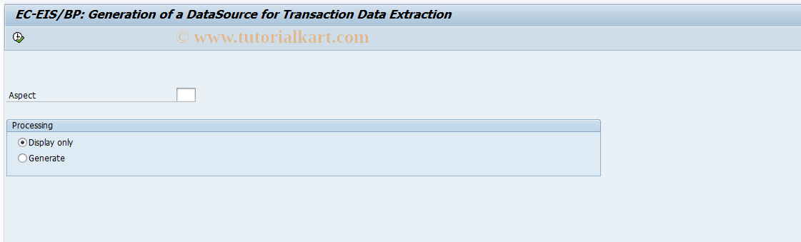 SAP TCode KCBW - EC-EIS/BP: Generate DataSource