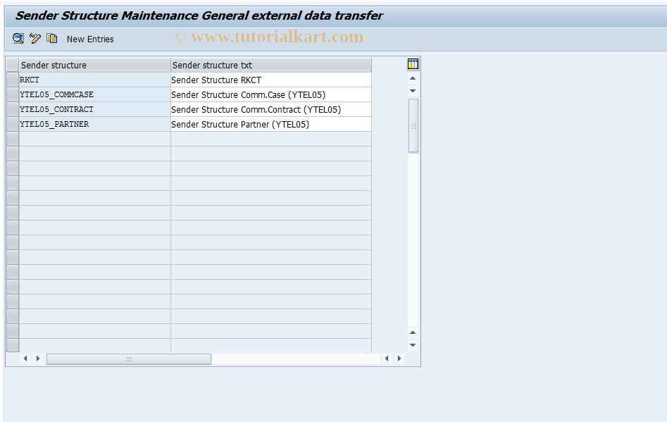 SAP TCode KCLL - EDT: Generate Sender Structure