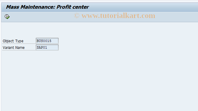 SAP TCode KE55 - Mass Maintenance PrCtr Master Data