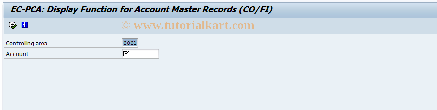 SAP TCode KE5C - EC-PCA: Account Master Data (CO/FI)