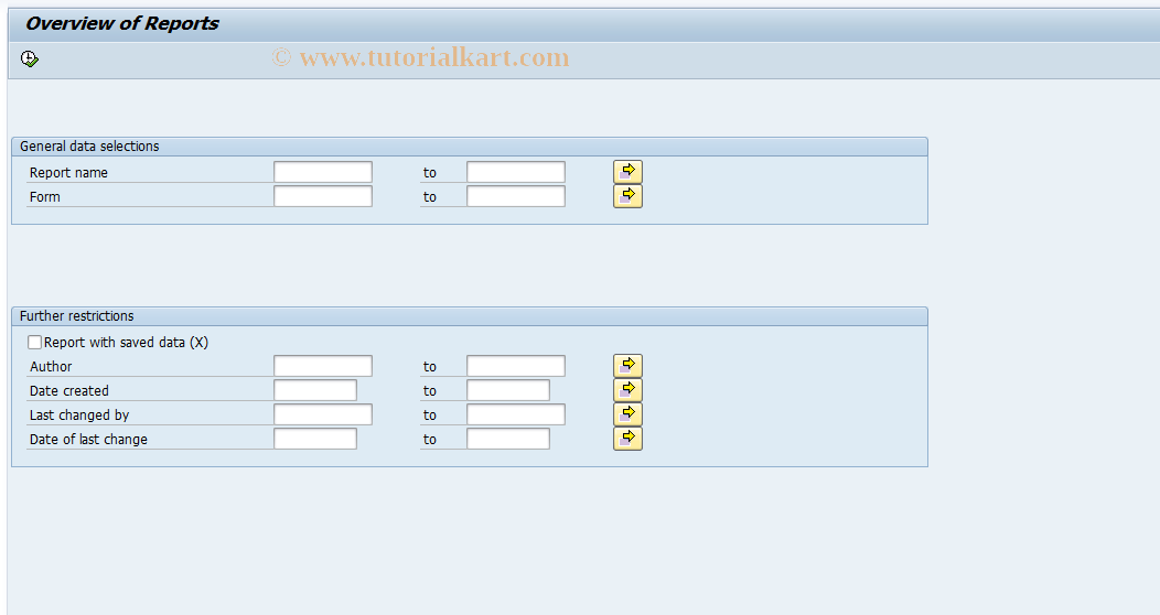 SAP TCode KE8D - Overview of Reports