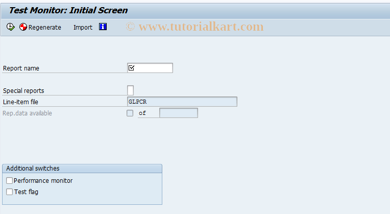 SAP TCode KE8M - EC-PCA: Test Monitor for Drill-Down