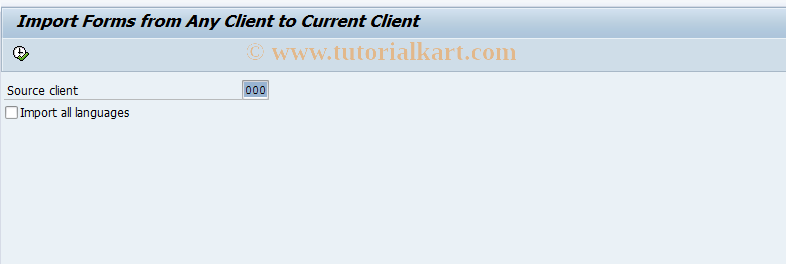 SAP TCode KE8R - Import Form from Client