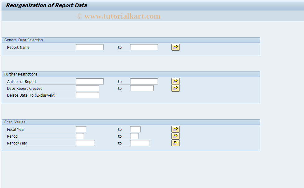 SAP TCode KE8U - Reorganize Report Data