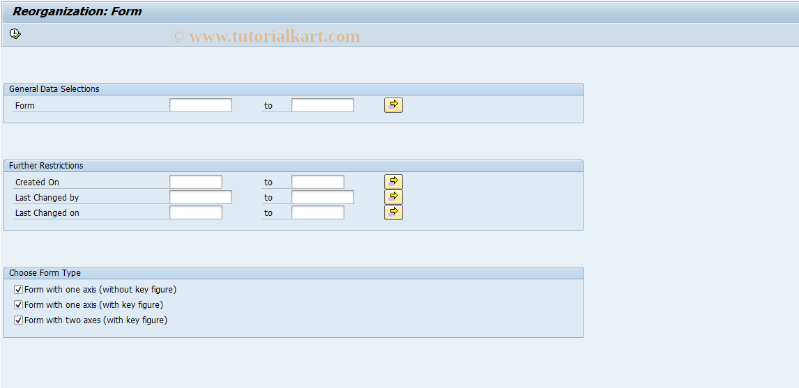 SAP TCode KE8W - EC-PCA: Reorganize Forms