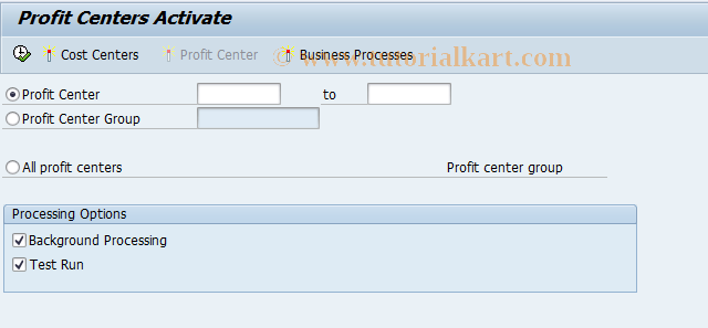 SAP TCode KEOA2 - Activate Profit Centers