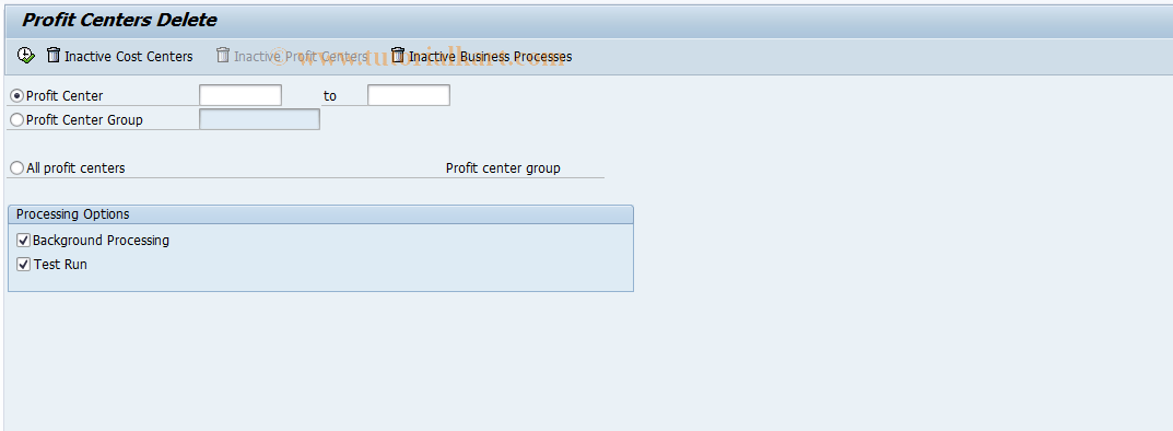 SAP TCode KEOD2 - Reset Inactive Profit Centers