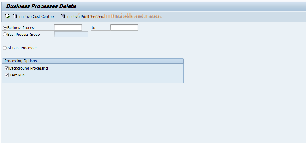 SAP TCode KEOD3 - Reset Inactive Business Process