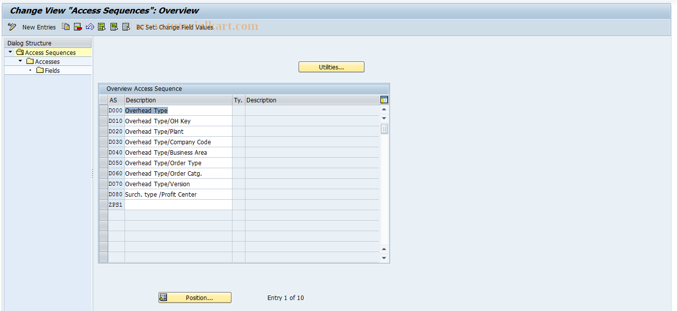 SAP TCode KGF4 - Maintain overhead dependencies
