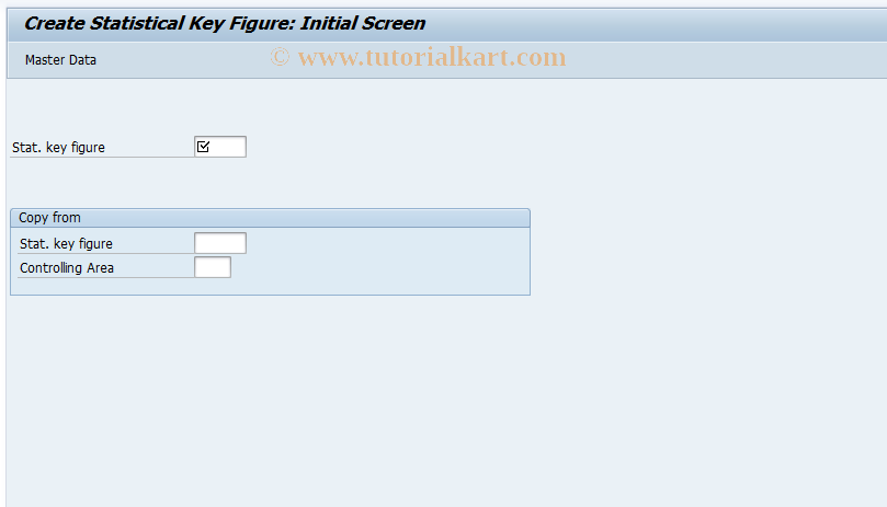 SAP TCode KK01 - Create Statistical Figure