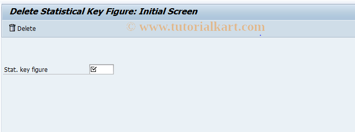 SAP TCode KK03DEL - Delete Statistical Key Figures