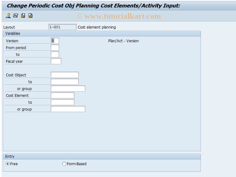 SAP TCode KK16 - CO-COC Plng: Change Costs/ActyInput