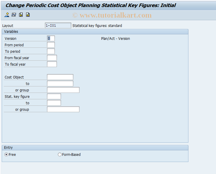 SAP TCode KK46 - CO-COC Plng: Change Statistical Key Fig.