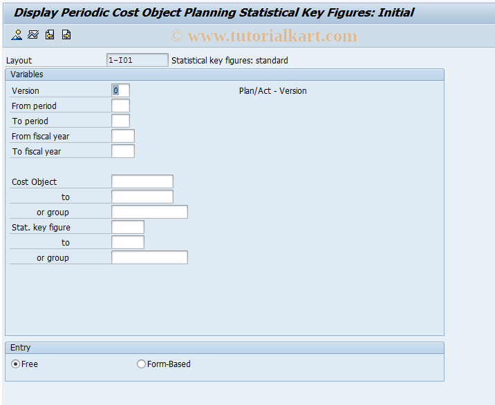 SAP TCode KK47 - CO-COC Plng: Display Statistical Key Fig. SAP TCode KK47 - CO-COC Plng: Display Statistical Key Fig.