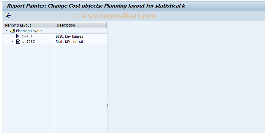 SAP TCode KK96 - COC Change Planning Layout Statistical KF