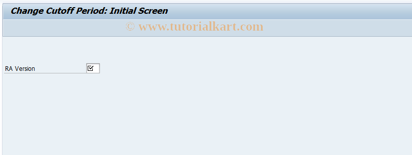 SAP TCode KKA0 - Maintain Cutoff Period