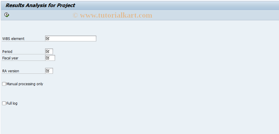 SAP TCode KKA2 - Project Results Anal. and WIP Calc.