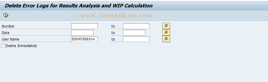 SAP TCode KKAN - Results Analysis: Delete Log