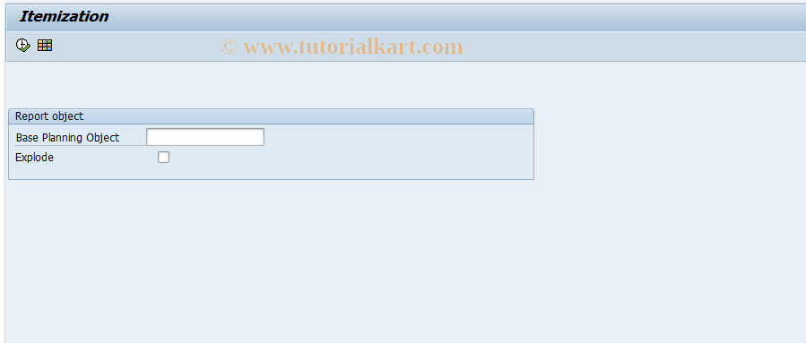 SAP TCode KKB4 - Itemization for Base Planning Object 