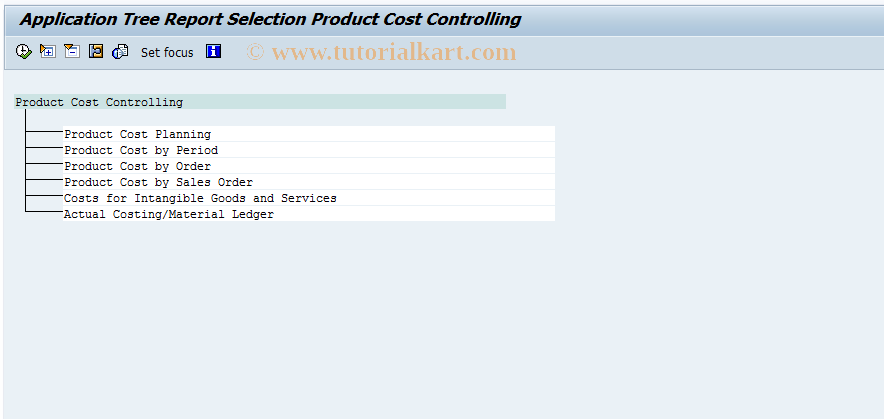 SAP TCode KKBC - Main Tree for CO-PC Info System