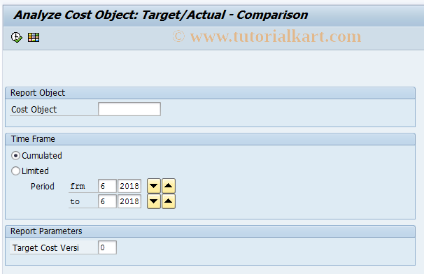 SAP TCode KKBC_KTR - Analyze Cost Object