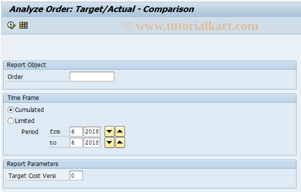 SAP TCode KKBC_ORD - Analyze Order