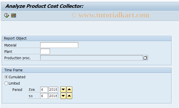 SAP TCode KKBC_PKO - Analyze Product Cost Collector