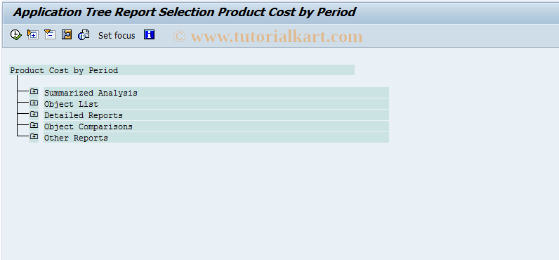 SAP TCode KKBO - Report Tree