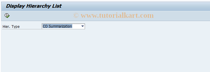 SAP TCode KKBZ - Display Hierarchy List