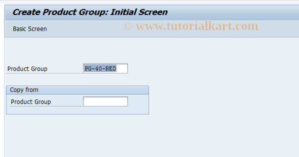 SAP TCode KKC7 - Create Product Group