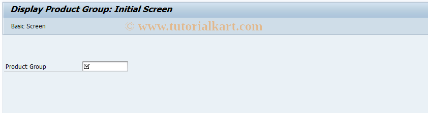 SAP TCode KKC9 - Display Product Group