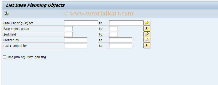 SAP TCode KKE4 - List Base Planning Objects