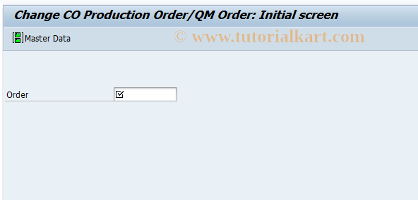 SAP TCode KKF2 - Change CO Production Order