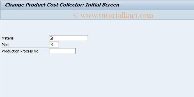 SAP TCode KKF7 - Change Production Cost Collector