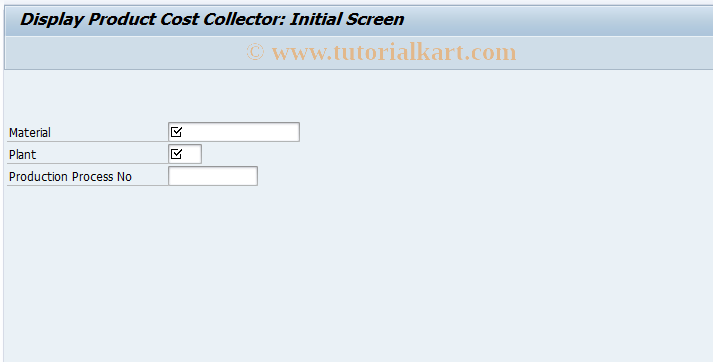 SAP TCode KKF8 - List Production Cost Collector