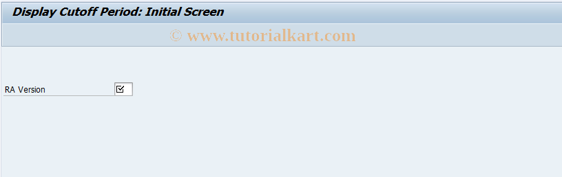 SAP TCode KKG0 - Display Cutoff Period