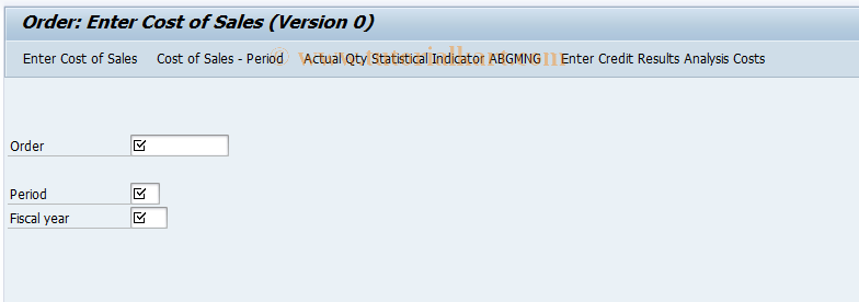 SAP TCode KKG1 - Create Cost of Sales: Order SAP TCode KKG1 - Create Cost of Sales: Order