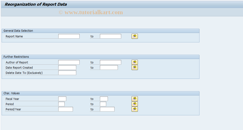 SAP TCode KKMLN - Reorganization of Report Data
