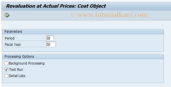 SAP TCode KKN2 - Actual Revaluation: Cost Object Collective Processing 