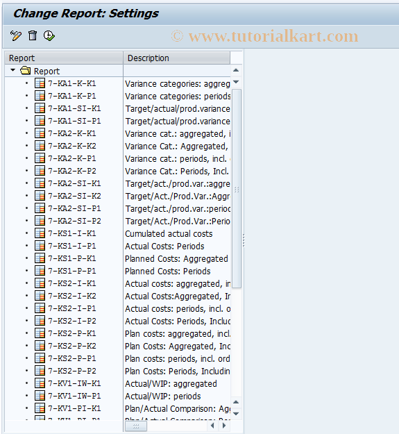 SAP TCode KKO2 - Change Drilldown Report