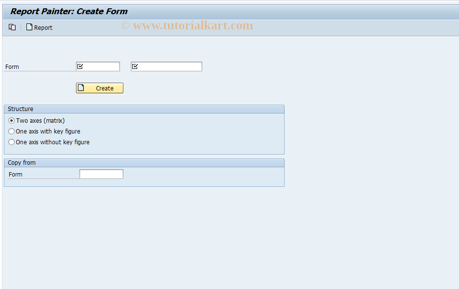 SAP TCode KKO4 - Create Form