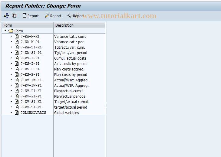 SAP TCode KKO5 - Change Form